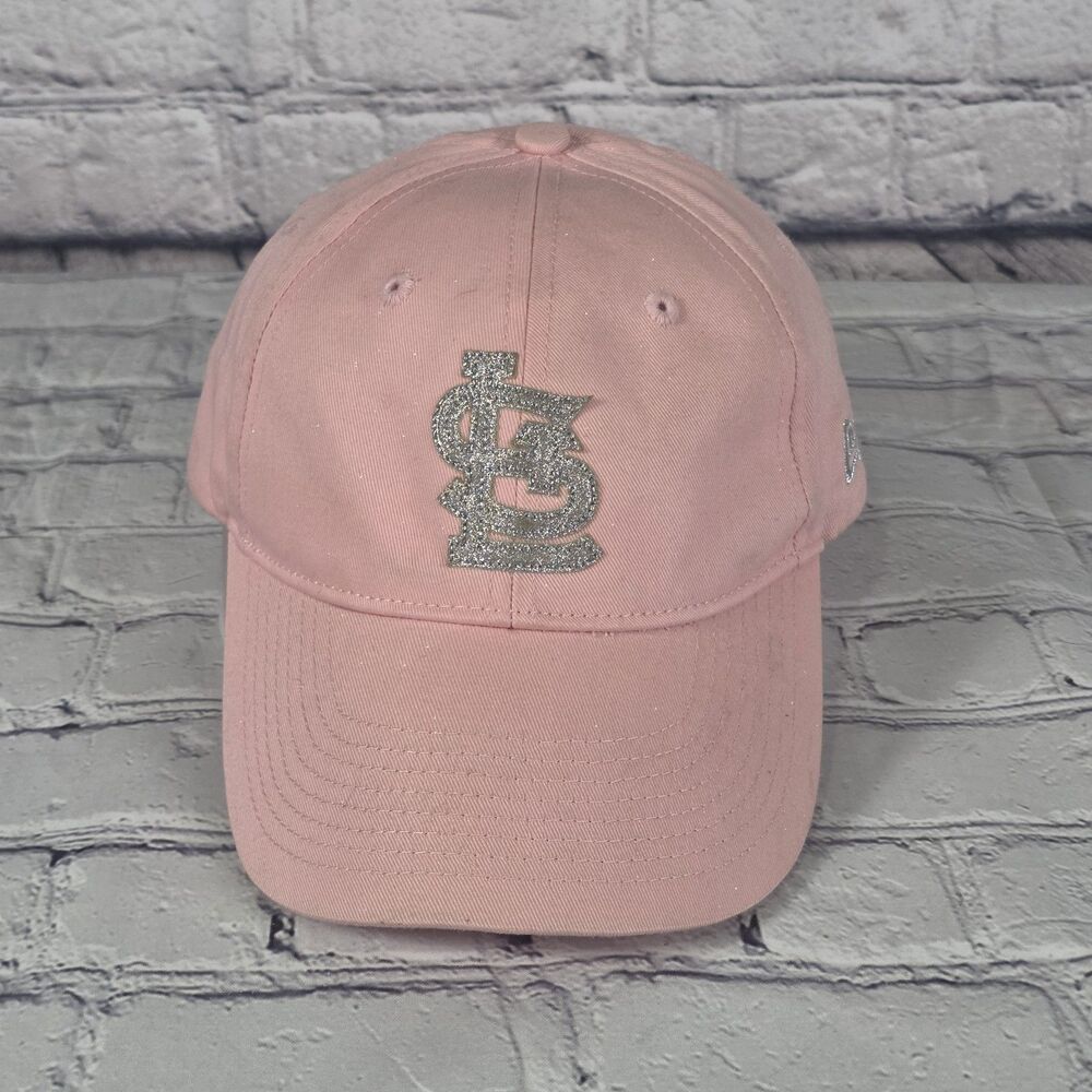 Womens Girls St Louis Cardinals PINK Mesh Rhinestone Hat SPARKLE BaseBall Cap